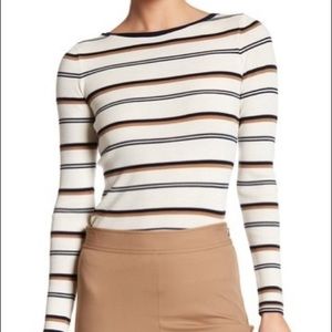 Theory Stripe Merino Wool Sweater